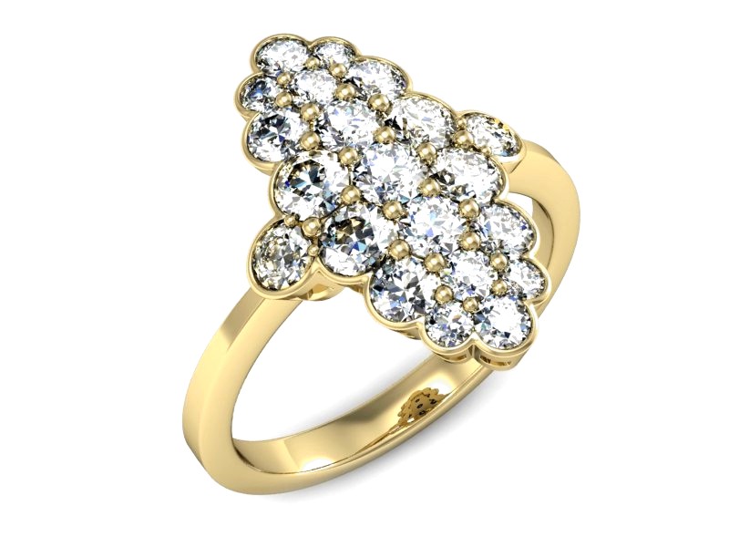 Złoty pierścionek z cyrkoniami żółte złoto - P15558z