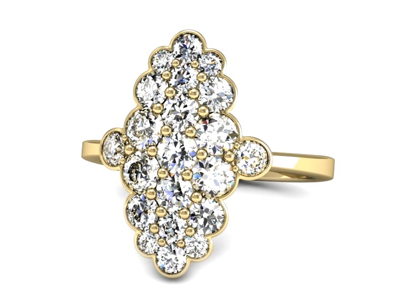 Złoty pierścionek z cyrkoniami żółte złoto - P15558z — zdjęcie 2