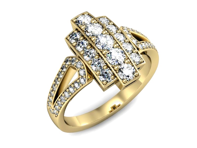 Złoty pierścionek z cyrkoniami żółte złoto - P15559z