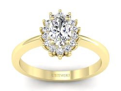 Złoty Pierścionek z diamentami żółte złoto 585 - P16001z