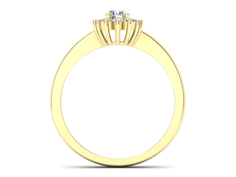 Złoty pierścionek z diamentami żółte złoto - P16001z — zdjęcie 2
