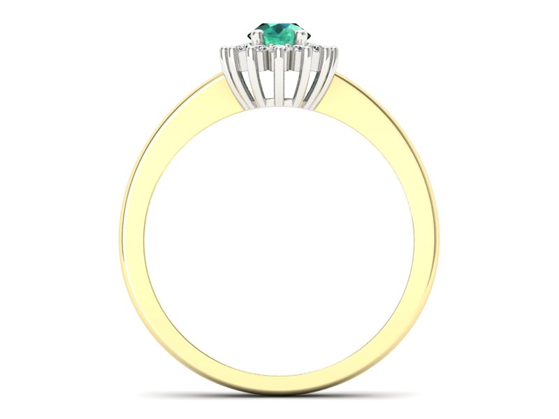 Pierścionek ze szmaragdem i diamentami - P16001zbsm — zdjęcie 2