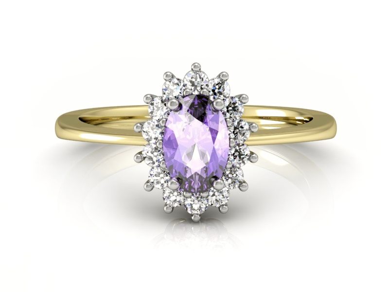 Pierścionek z tanzanitem z brylantami - P16001zbt — zdjęcie 5