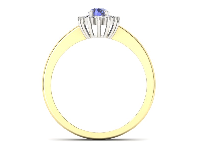 Pierścionek z tanzanitem z brylantami - P16001zbt — zdjęcie 2