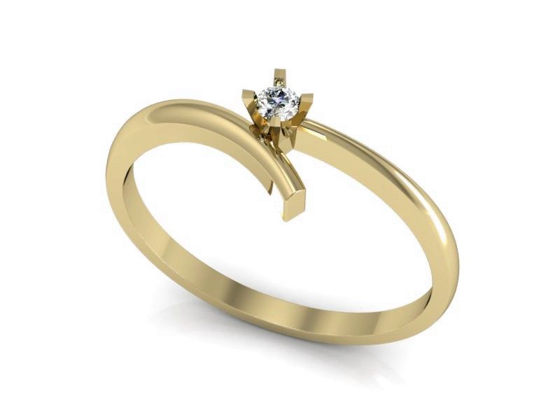 Złoty Pierścionek zaręczynowy z brylantem gold 14k złoto 585 - p16002z_P_H