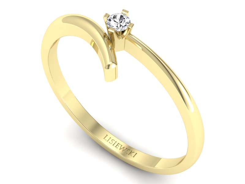 Pierścionek zaręczynowy z brylantem - p16002z_P_H — zdjęcie 3