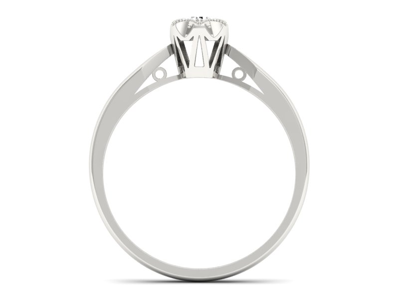 Złoty pierścionek z brylantem białe złoto - p16003b — zdjęcie 2