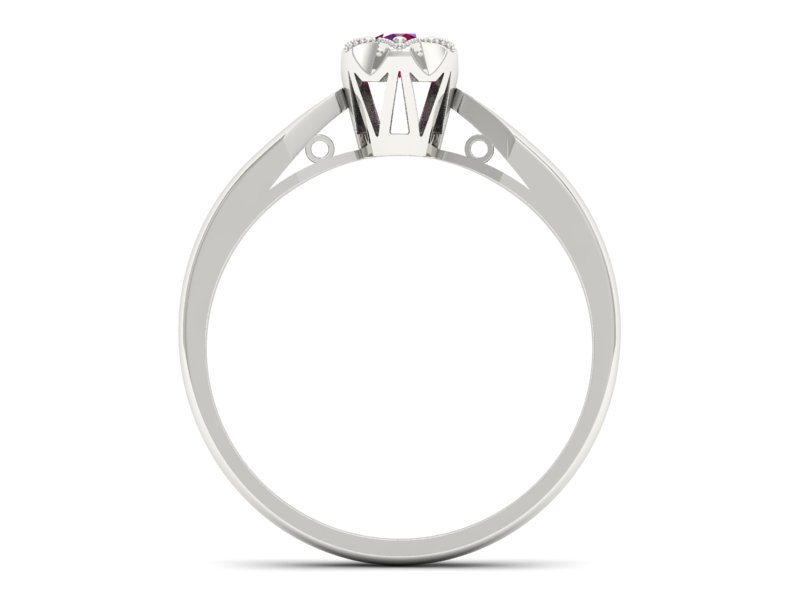 Złoty pierścionek z rubinem białe złoto - p16003br — zdjęcie 2