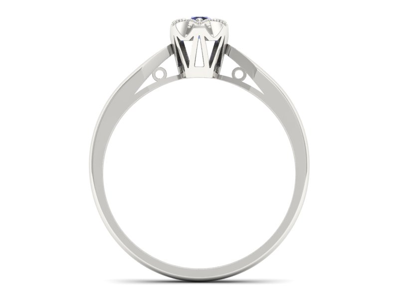 Złoty pierścionek z tanzanitem białe złoto - p16003bt — zdjęcie 2