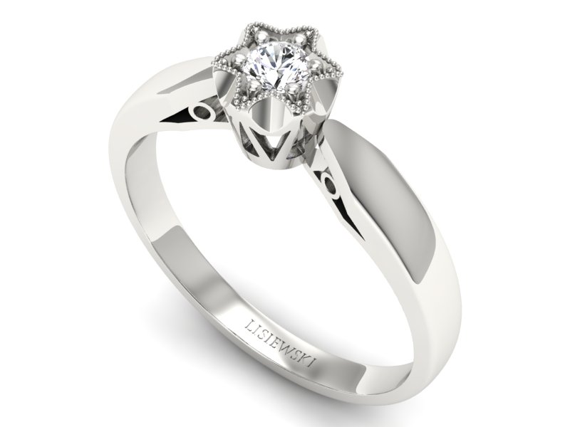 Platynowy pierścionek zaręczynowy z brylantem - p16003pt — zdjęcie 3