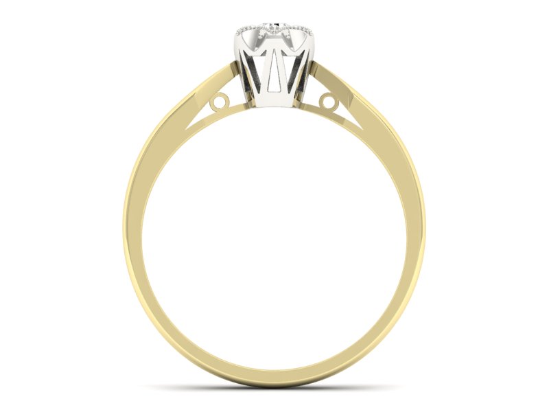 Pierścionek z brylantem żółte i białe złoto - p16003zb — zdjęcie 2