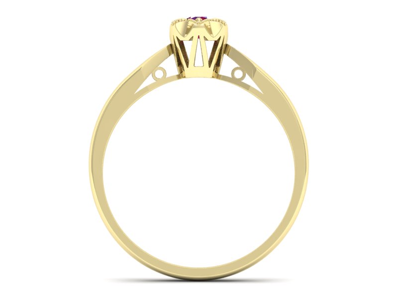 Złoty pierścionek z rubinem żółte złoto - p16003zr — zdjęcie 2