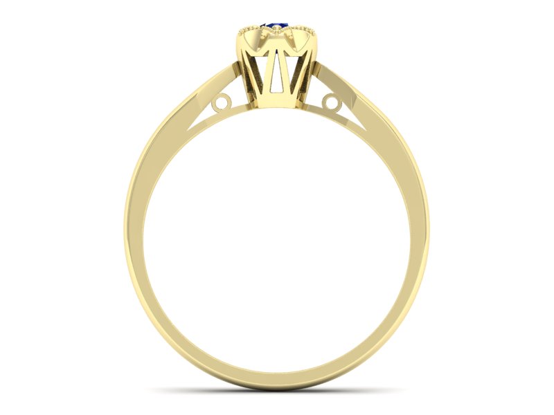 Złoty pierścionek z szafirem żółte złoto - p16003zsz — zdjęcie 2