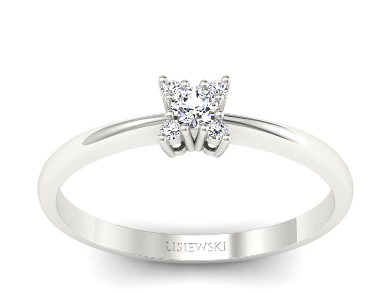 Pierścionek zaręczynowy z brylantami - P16004b