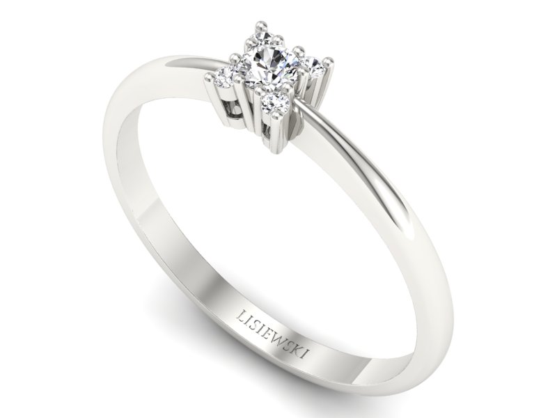 Pierścionek zaręczynowy z brylantami - P16004b — zdjęcie 3