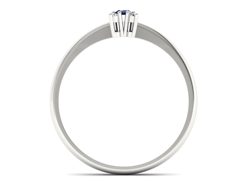 Pierścionek z szafirem i brylantami białe złoto - P16004bsz — zdjęcie 2