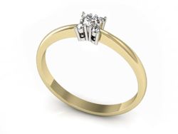 Złoty Pierścionek z diamentami na zaręczyny - P16004zb_SI_H