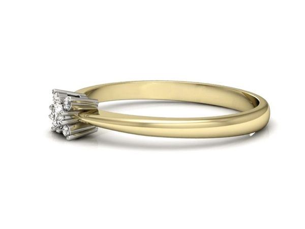Złoty Pierścionek z diamentami na zaręczyny - P16004zb_SI_H