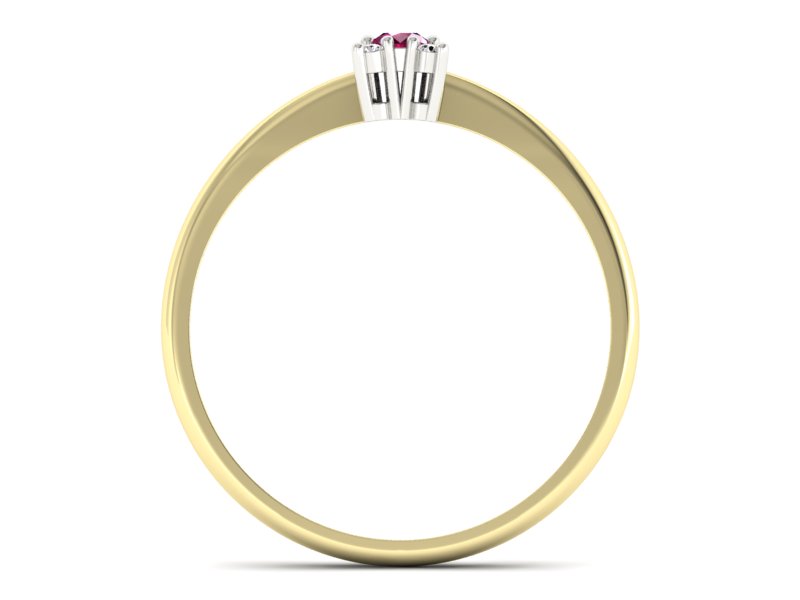 Pierścionek z rubinem i diamentami - P16004zbr — zdjęcie 2