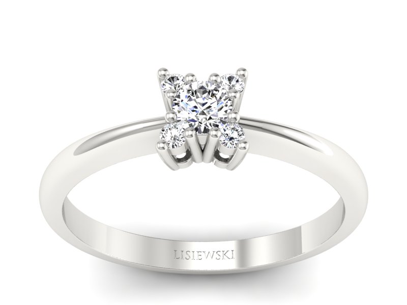 Pierścionek zaręczynowy z diamentami - P16005b