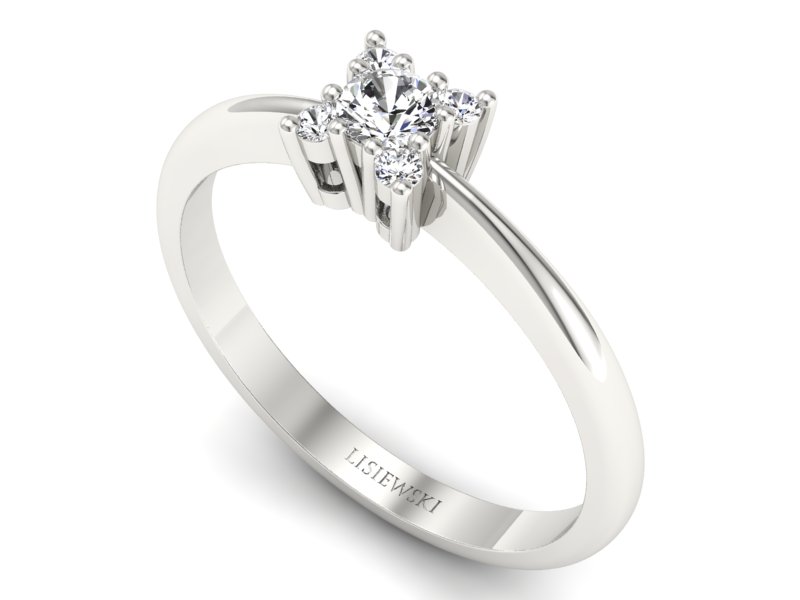 Pierścionek zaręczynowy z diamentami - P16005b — zdjęcie 3