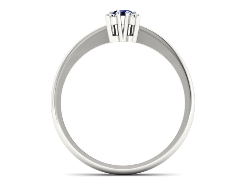 Pierścionek zaręczynowy z szafirem i brylantami - P16005bsz — zdjęcie 2