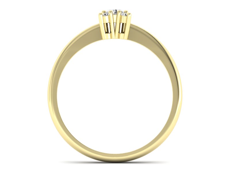 Złoty pierścionek z brylantami żółte złoto - P16005z — zdjęcie 2