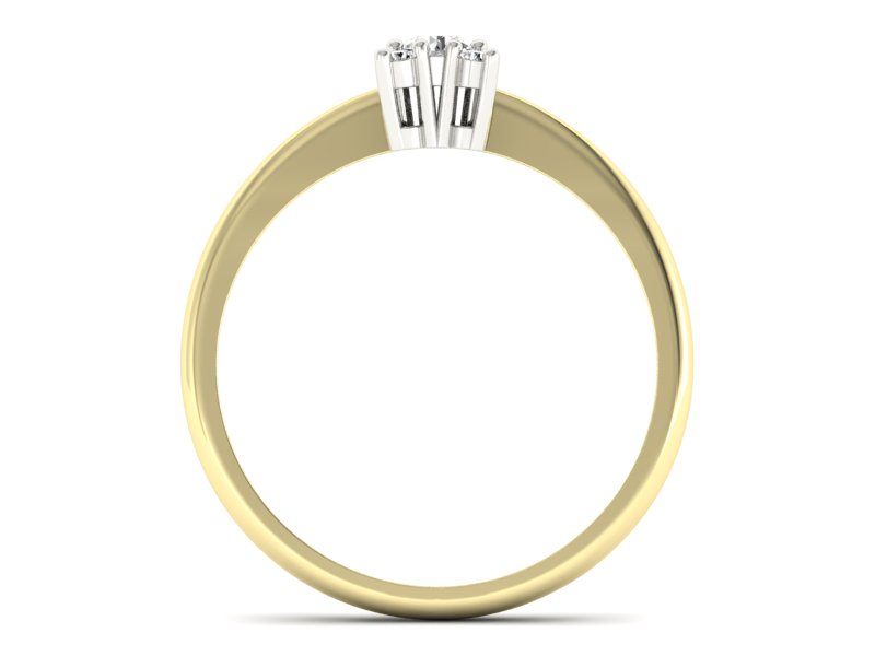 Pierścionek z diamentami żółte i białe złoto - P16005zb_P_G — zdjęcie 2