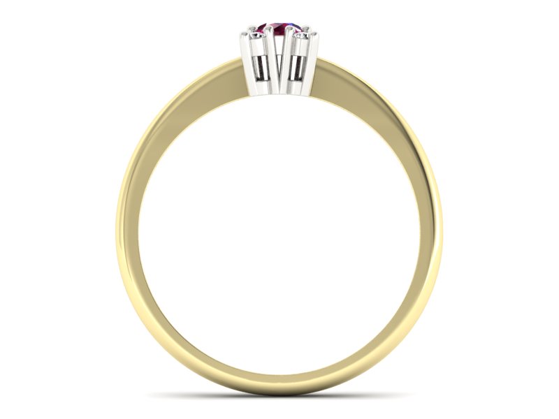 Pierścionek z rubinem i brylantami - P16005zbr — zdjęcie 2