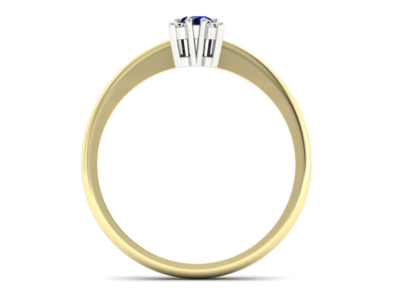 Pierścionek z szafirem i brylantami - P16005zbsz — zdjęcie 2