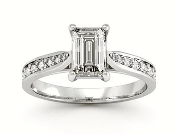 Pierścionek zaręczynowy z diamentami białe złoto - p16011 - 1