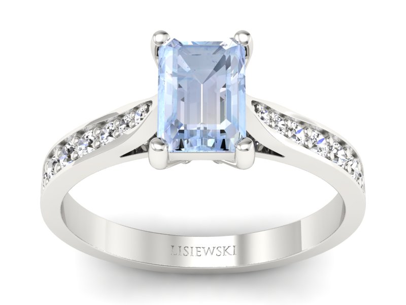 Złoty pierścionek z topazem i brylantami - p16011ba