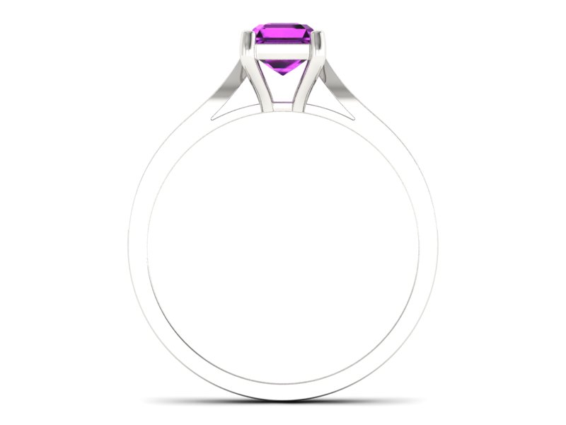 Złoty pierścionek z ametystem i brylantami - p16011bat — zdjęcie 2