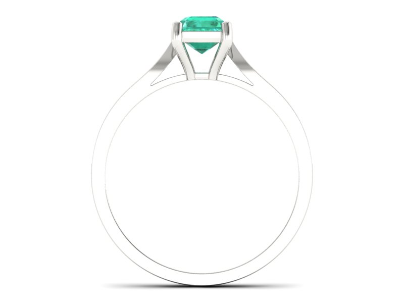 Złoty pierścionek ze szmaragdem i brylantami - p16011bsm — zdjęcie 2