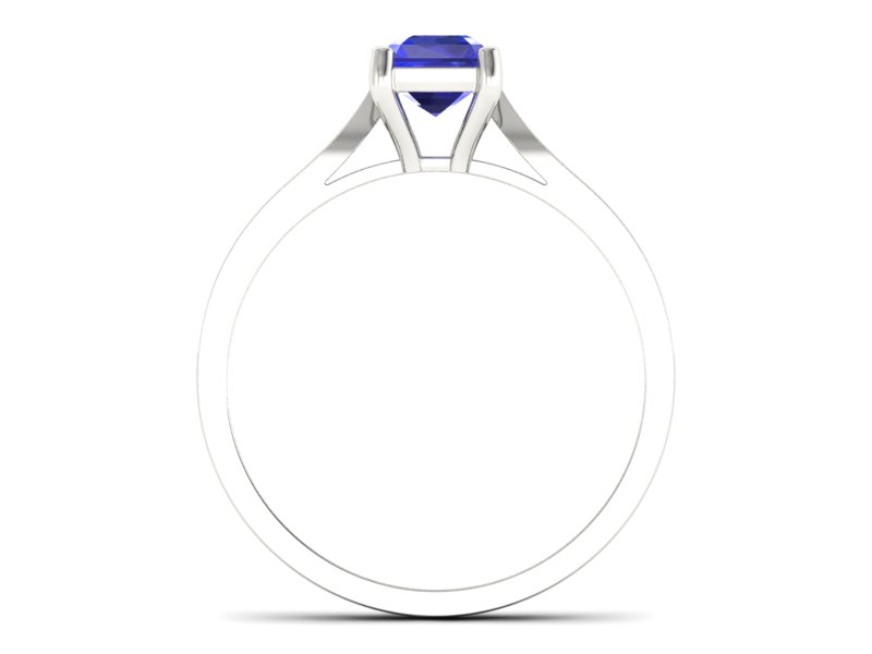 Pierścionek z szafirem i brylantami białe złoto - p16011bszc — zdjęcie 2