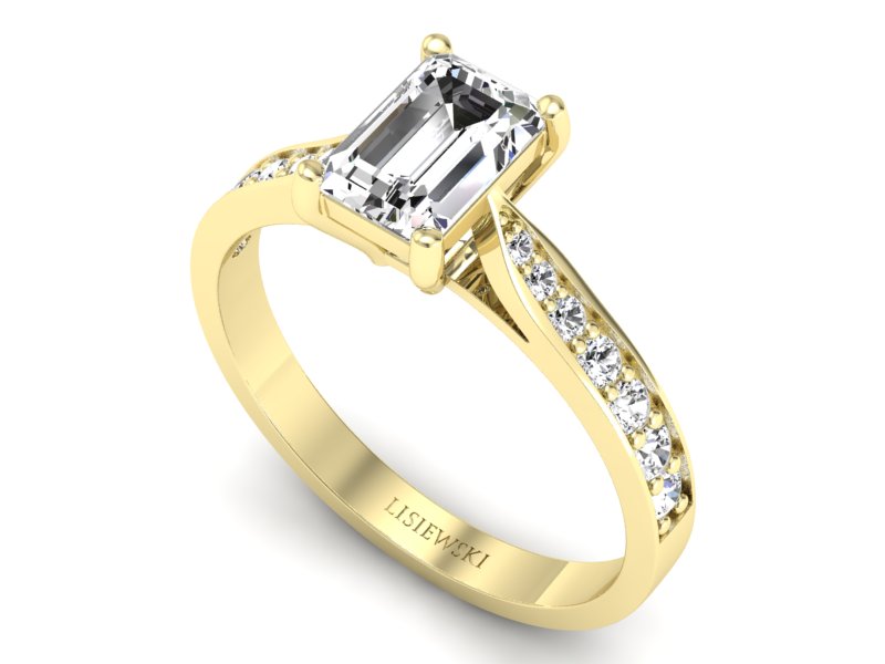 Pierścionek zaręczynowy z diamentami - p16011z — zdjęcie 3