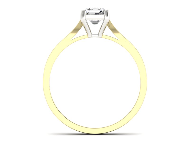 Pierścionek z diamentami białe i żółte złoto - p16011zb — zdjęcie 2