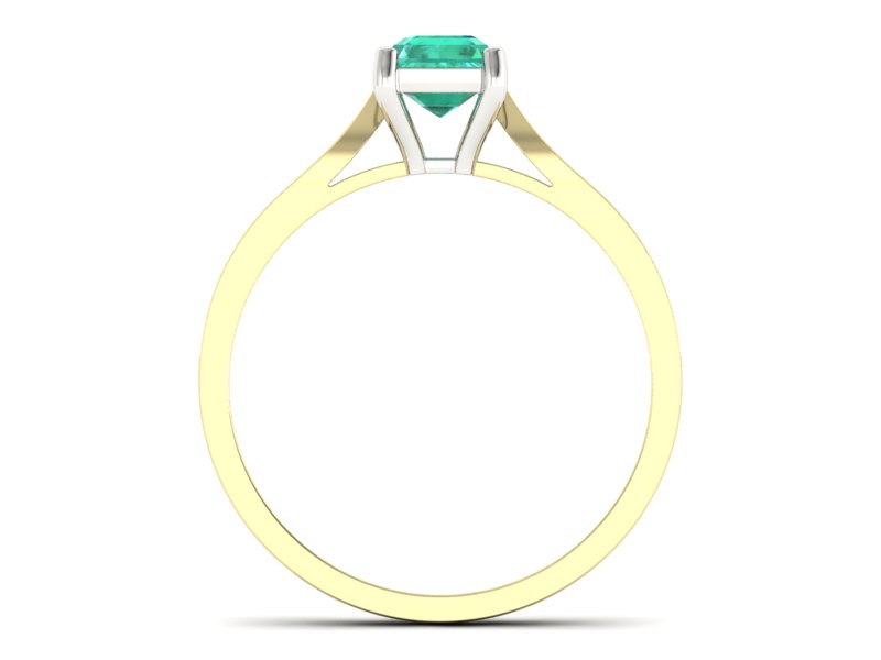 Złoty pierścionek ze szmaragdem i diamentami - p16011zbsm — zdjęcie 2