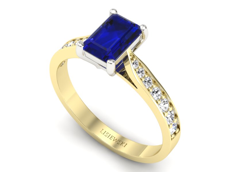 Pierścionek spinel i brylanty żółte białe złoto - p16011zbsp — zdjęcie 3