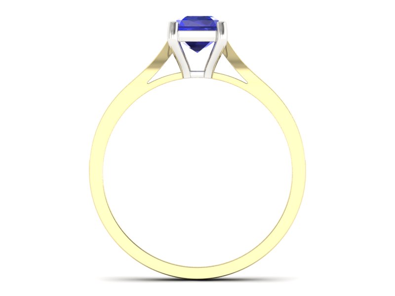 Pierścionek z szafirem i diamentami - p16011zbszc — zdjęcie 2