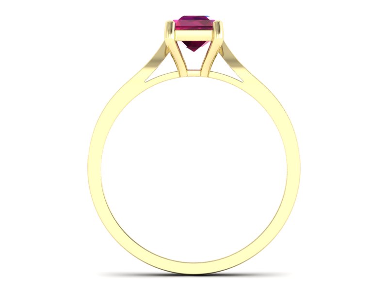 Pierścionek z rubinem i brylantami żółte złoto - p16011zr — zdjęcie 2
