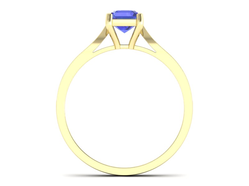 Złoty pierścionek z tanzanitem i brylantami - p16011zt — zdjęcie 2