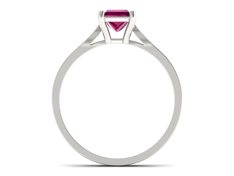 Pierścionek z rubinem i brylantami białe złoto - p16012br — zdjęcie 2