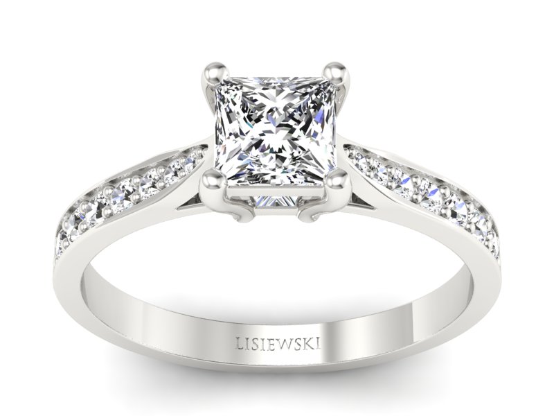 Pierścionek zaręczynowy z diamentami z platyny - p16012pt