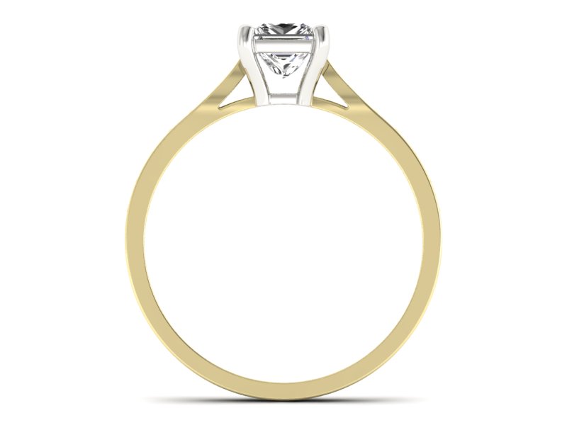 Pierścionek z diamentami białe i żółte złoto - p16012zb — zdjęcie 2