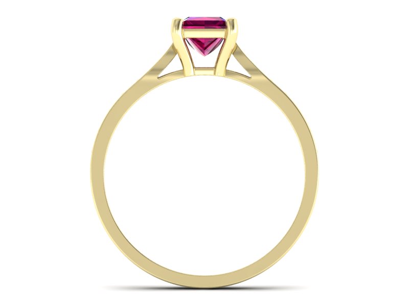 Pierścionek z rubinem i brylantami żółte złoto - p16012zr — zdjęcie 2