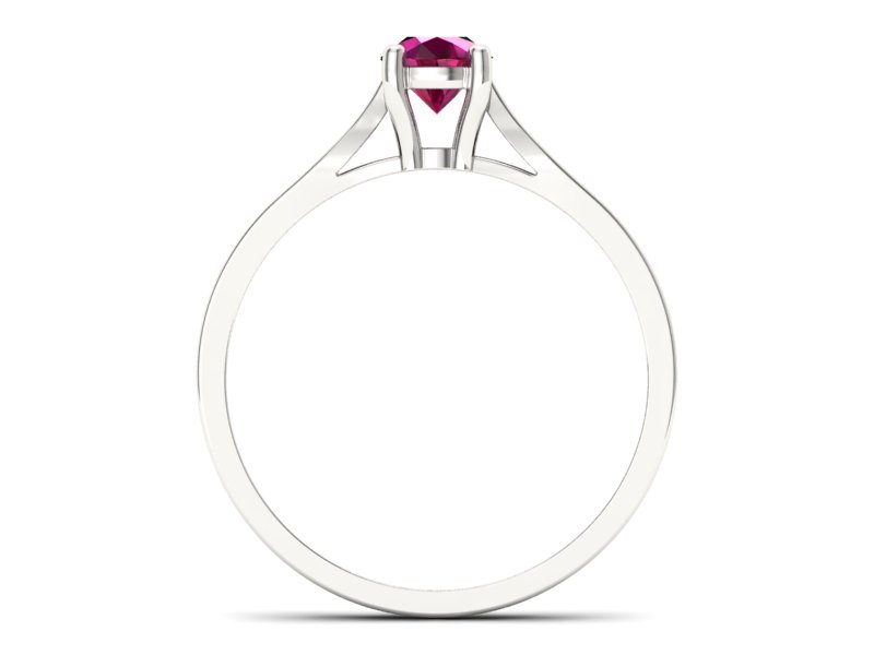 Złoty pierścionek z rubinem i brylantami - p16013br — zdjęcie 2