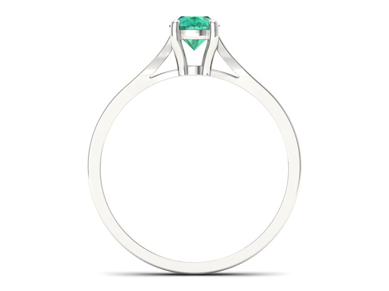 Złoty pierścionek ze szmaragdem i brylantami - p16013bszm — zdjęcie 2