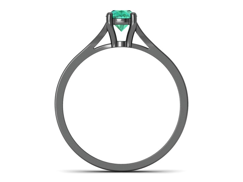 Złoty pierścionek ze szmaragdem i diamentami - p16013czszm — zdjęcie 2