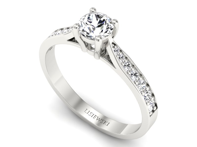 Pierścionek z palladu z brylantami - p16013pll — zdjęcie 3